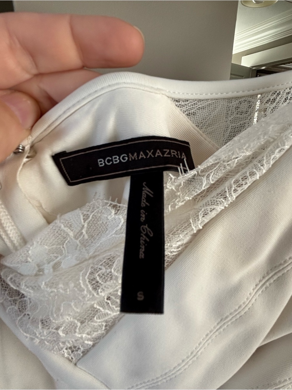 BCBGMaxAzria Ivory Lace Trim Chemise